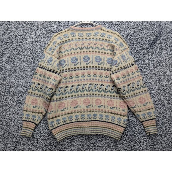 VTG Lady Clansman Cardigan Womens M Floral Grandma Cottagecore Scottish Wool - Picture 2 of 10